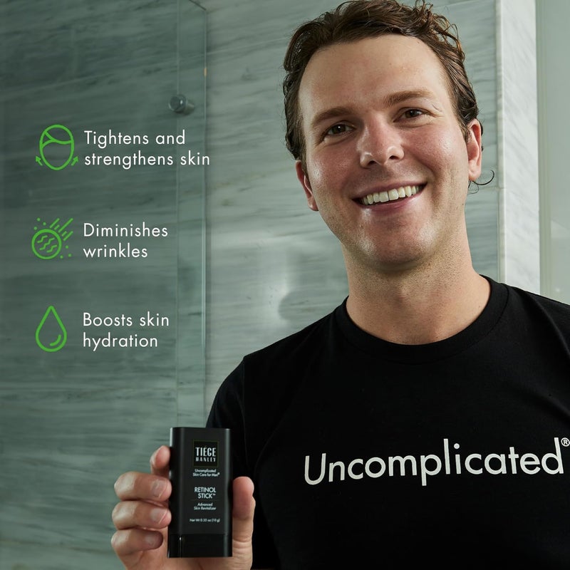 Tiege Hanley Retinol Stick for Men, Anti-Aging Face & Eye Stick With Hyaluronic Acid & Niacinamide, Helps Reduce Appearance of Fine Lines, Wrinkles & Dark Circles, Menâ€™s Skin Care, 0.35 Oz - Image 5