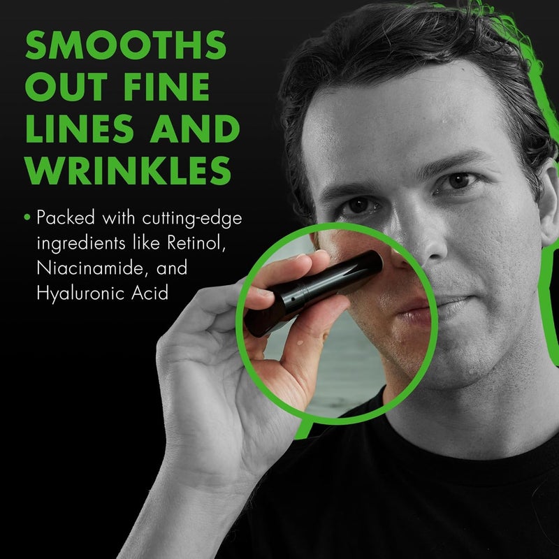 Tiege Hanley Retinol Stick for Men, Anti-Aging Face & Eye Stick With Hyaluronic Acid & Niacinamide, Helps Reduce Appearance of Fine Lines, Wrinkles & Dark Circles, Menâ€™s Skin Care, 0.35 Oz - Image 4