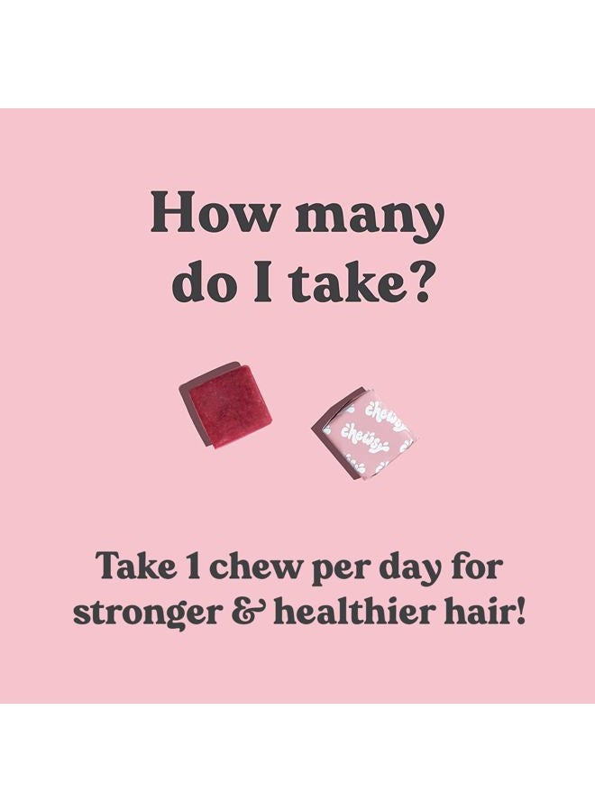 Chewsy - Beautiful Hair - Support for Stronger, Healthy Hair - with Biotin, Horsetail Extract, Goji Berry & Vitamins - Sweet Raspberry, 30-Day Supply - Image 5