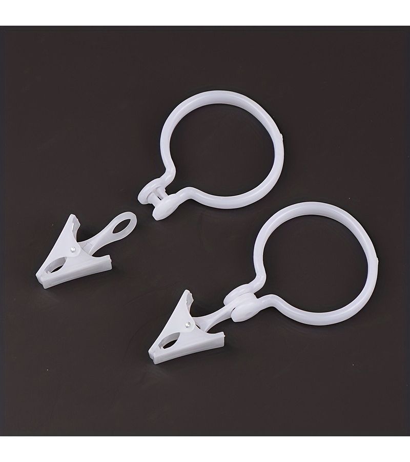 24 Piece Set Roman Rod Ring Curtain Clips Circular Jump Rings Hooks Plastic Holdback Tiebacks Towel and Sock Hanger Clips - Image 4