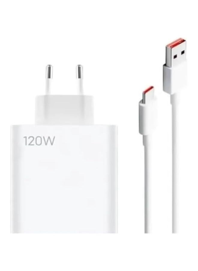 Risen - 120W Type C Charger for Xiaomi Mi14T 14 14 Pro Mi13T 13 13 Ultra Pro Mi12 Mi Mix 4, Redmi Note 14 13 12, Black Shark 5/4, POCO X6/X5/F4/X4 MDY-14 EU Adapter with 6A USB A to USB C Cable - Image 1