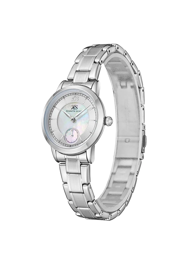 KENNETH SCOTT Kenneth Scott Women's White Dial Analog Watch - K23538-SBSM