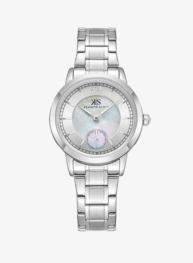 Kenneth Scott Kenneth Scott Women's White Dial Analog Watch - K23538-SBSM