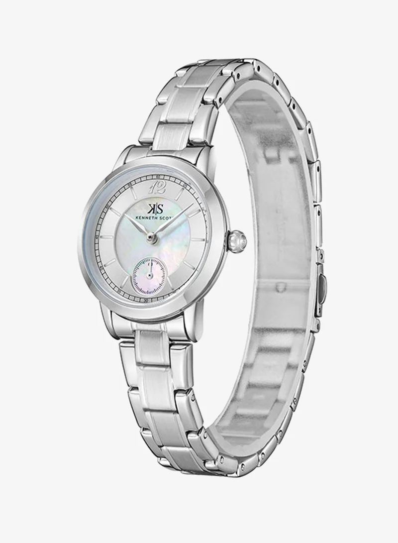 Kenneth Scott Kenneth Scott Women's White Dial Analog Watch - K23538-SBSM
