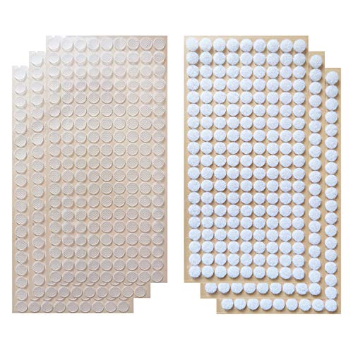 Vkey 2000pcs (1000pairs) 10mm Diameter Transparent Sticky Back Thin Clear Dots with Adhesive Hook & Loop Coins Tapes - Image 1