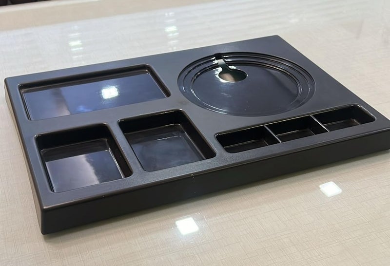 PAUL SONS Hospitality Kettle Tray Made of ABS Plastic Square Size: 16.5"x12"x1.5" Black (Pack of 2Pc) - Image 2