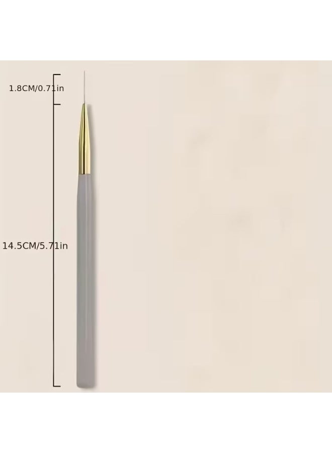 Rozino 5-Piece Ultra-Fine Detail Nail Art Brushes, Golden Copper Wire Design, for Precise Lines - Image 5