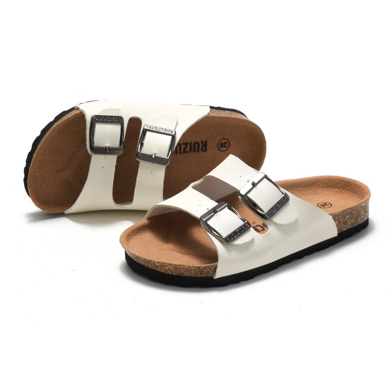 2025 Ruizu Fashion Children'S Cork Slippers Boys' One-Word Sandals And Slippers Trendy Girls' Beach Shoes - Image 4