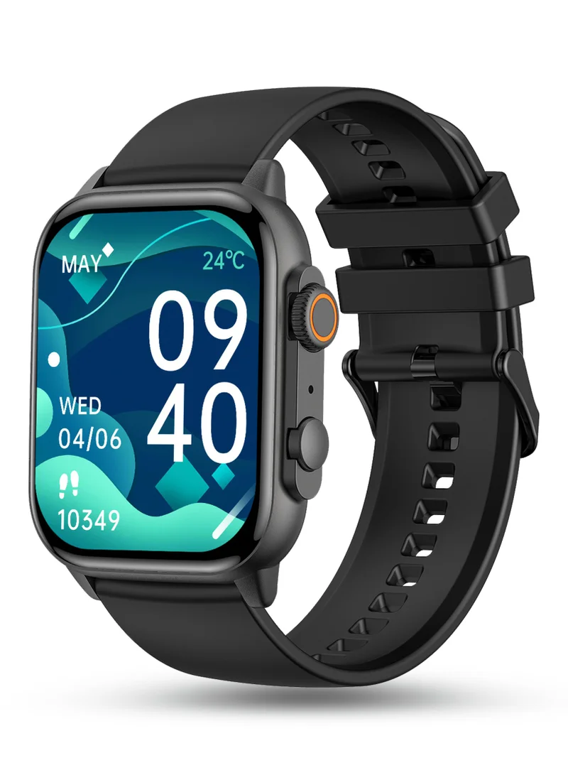 بيبل Astra 1.96" Amoled Colured Always On Display, BT Calling, Responsive Watch Faces, Multisports Mode, Voice Assistant, Heart Rate Monitoring, Spo2 - Jet Black