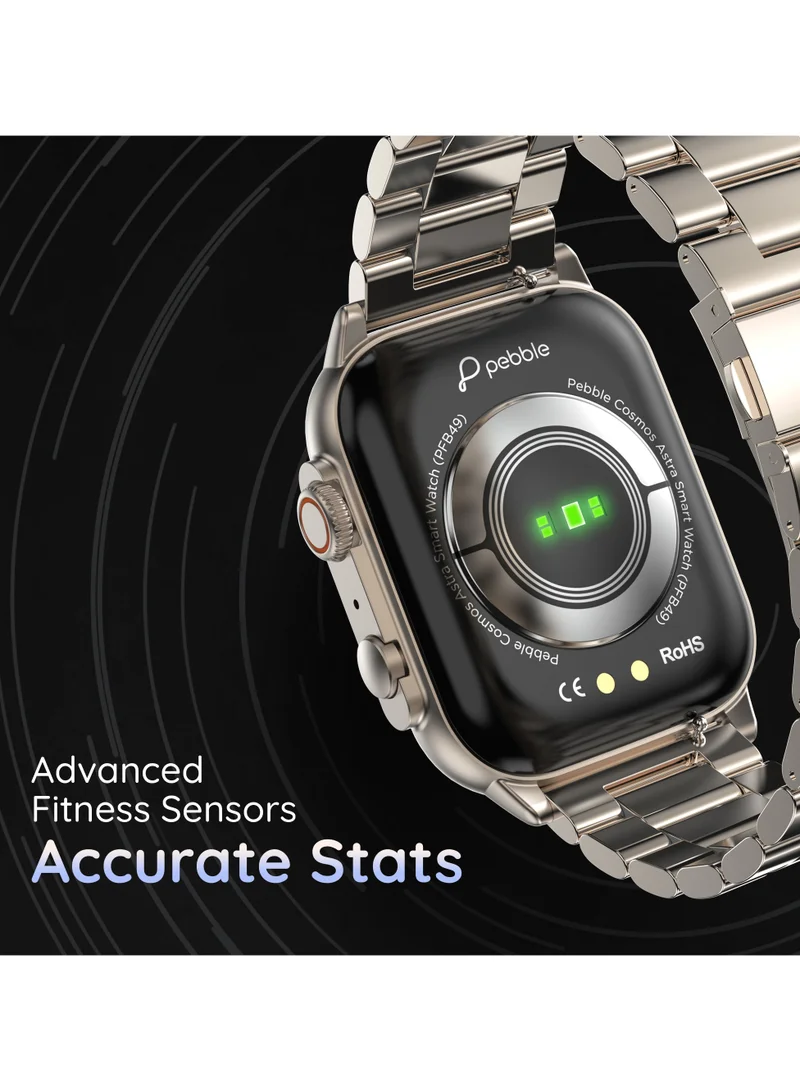 بيبل Astra 1.96" Amoled Colured Always On Display, BT Calling, Responsive Watch Faces, Multisports Mode, Voice Assistant, Heart Rate Monitoring, Spo2 - Jet Black