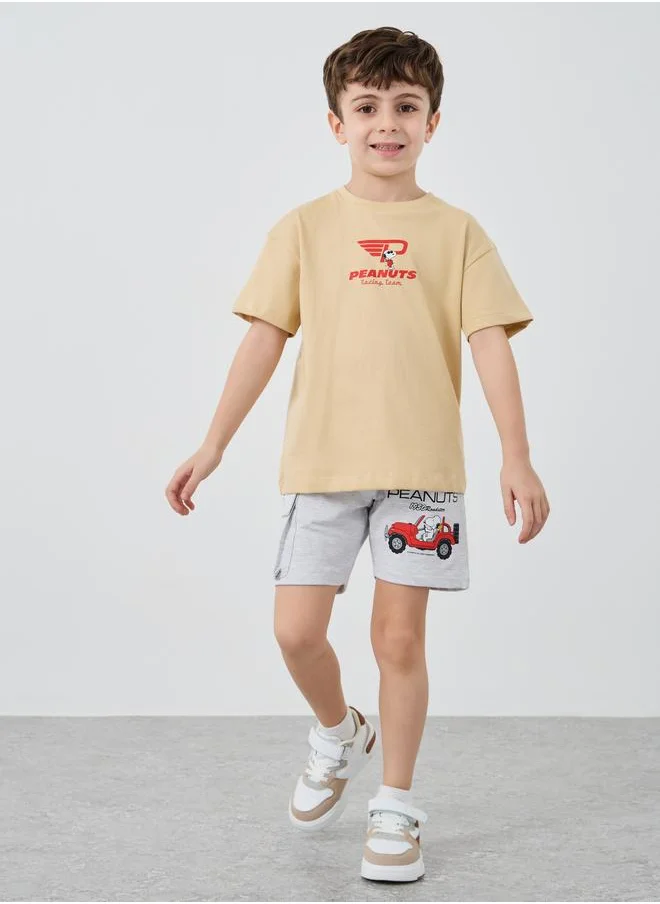 ستايلي Styli Graphic Print Round Neck T-Shirt