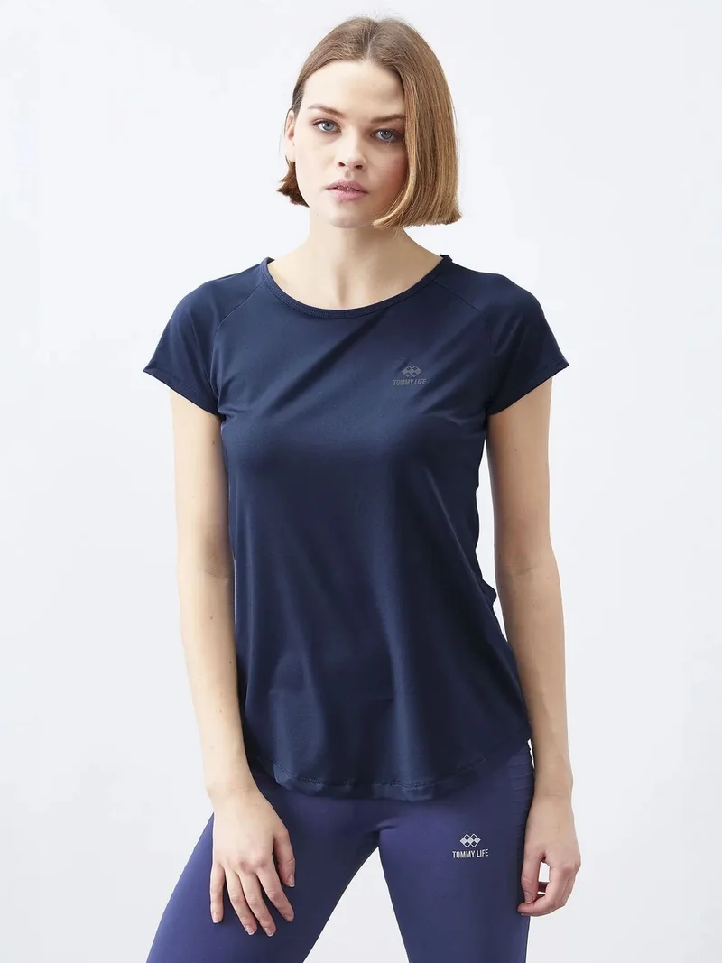 TOMMYLIFE TOMMY Women's Short-Sleeve Crew Neck T-Shirt