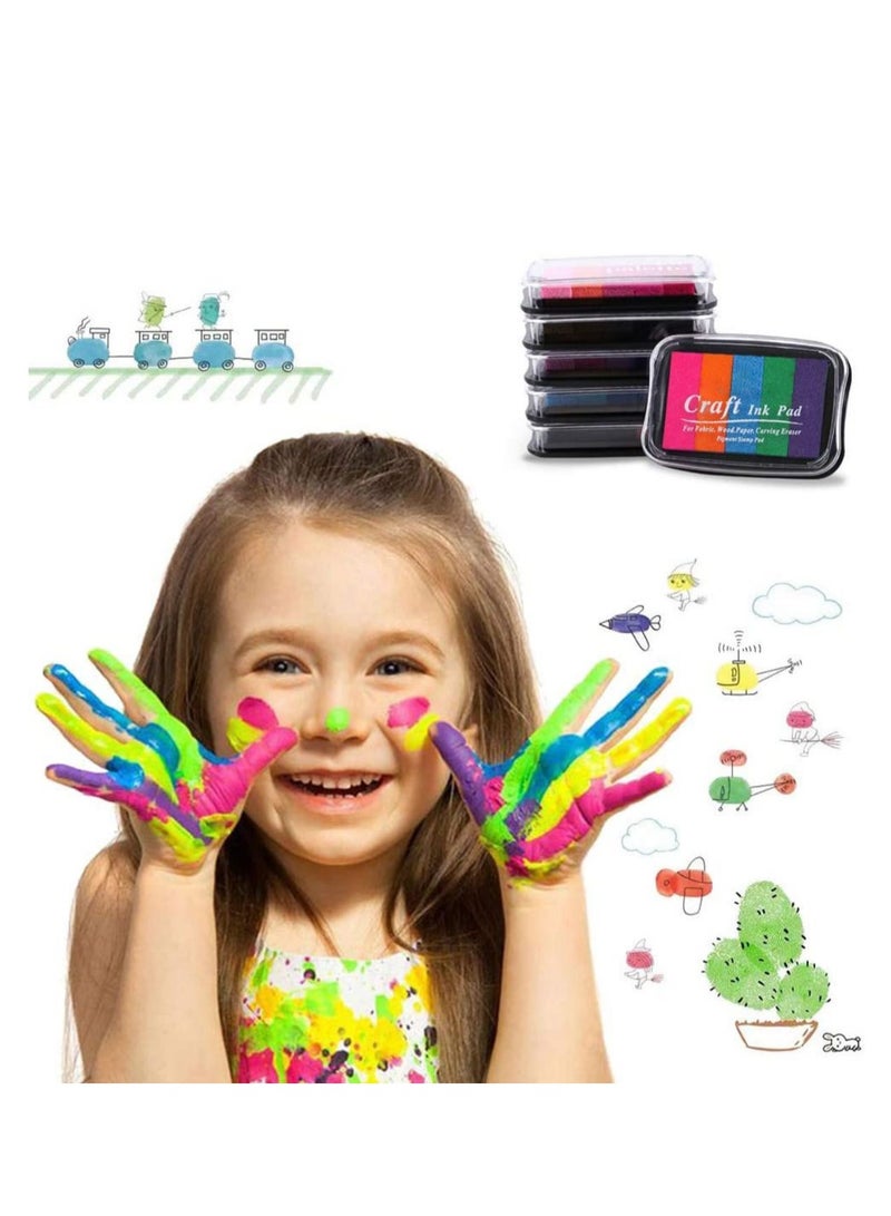 Excefore وسادة حبر كبيرة للحرف اليدوية للطوابع المطاطية، وسادات طوابع آمنة قابلة للغسل للأطفال، غير سامة، مجموعة من 6 وسادات حبر ملونة متعددة DIY 30 لون - Image 2