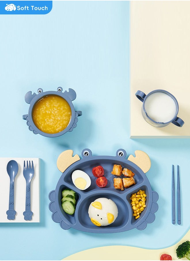 Soft Touch - 6 Pieces Kids Dinnerware Set Includes Plate Bowl  and Utensil Tableware Toddler Dinnerware Set Kid Utensils Non-BPA Made of Durable Material and Perfect for Kids - Image 1