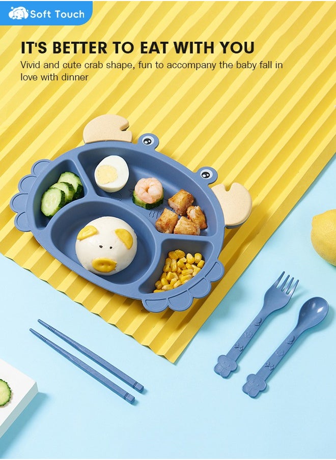 Soft Touch - 6 Pieces Kids Dinnerware Set Includes Plate Bowl  and Utensil Tableware Toddler Dinnerware Set Kid Utensils Non-BPA Made of Durable Material and Perfect for Kids - Image 1