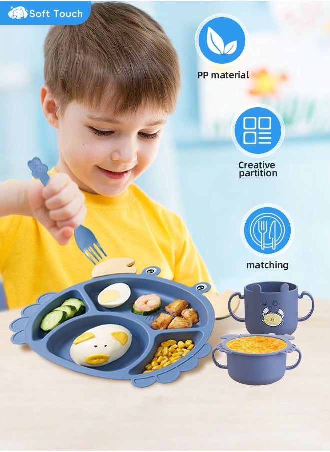 Soft Touch - 6 Pieces Kids Dinnerware Set Includes Plate Bowl  and Utensil Tableware Toddler Dinnerware Set Kid Utensils Non-BPA Made of Durable Material and Perfect for Kids - Image 1