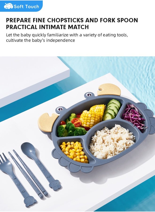 Soft Touch - 6 Pieces Kids Dinnerware Set Includes Plate Bowl  and Utensil Tableware Toddler Dinnerware Set Kid Utensils Non-BPA Made of Durable Material and Perfect for Kids - Image 1