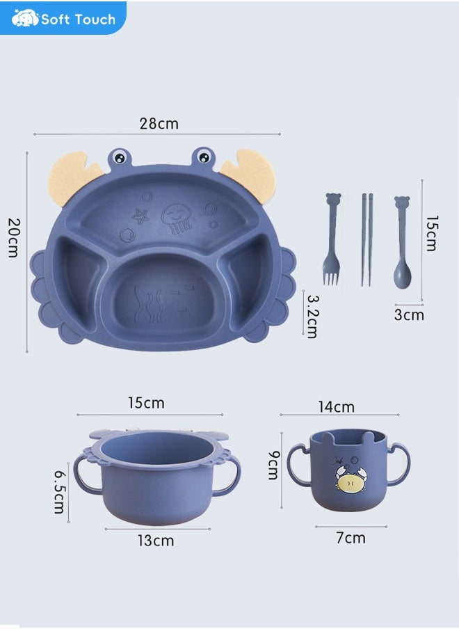 Soft Touch - 6 Pieces Kids Dinnerware Set Includes Plate Bowl  and Utensil Tableware Toddler Dinnerware Set Kid Utensils Non-BPA Made of Durable Material and Perfect for Kids - Image 1