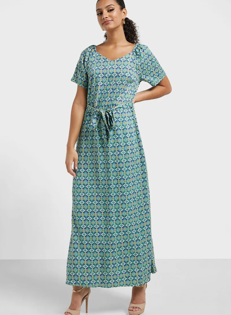 ONLY Printed Tie Detail Dress
