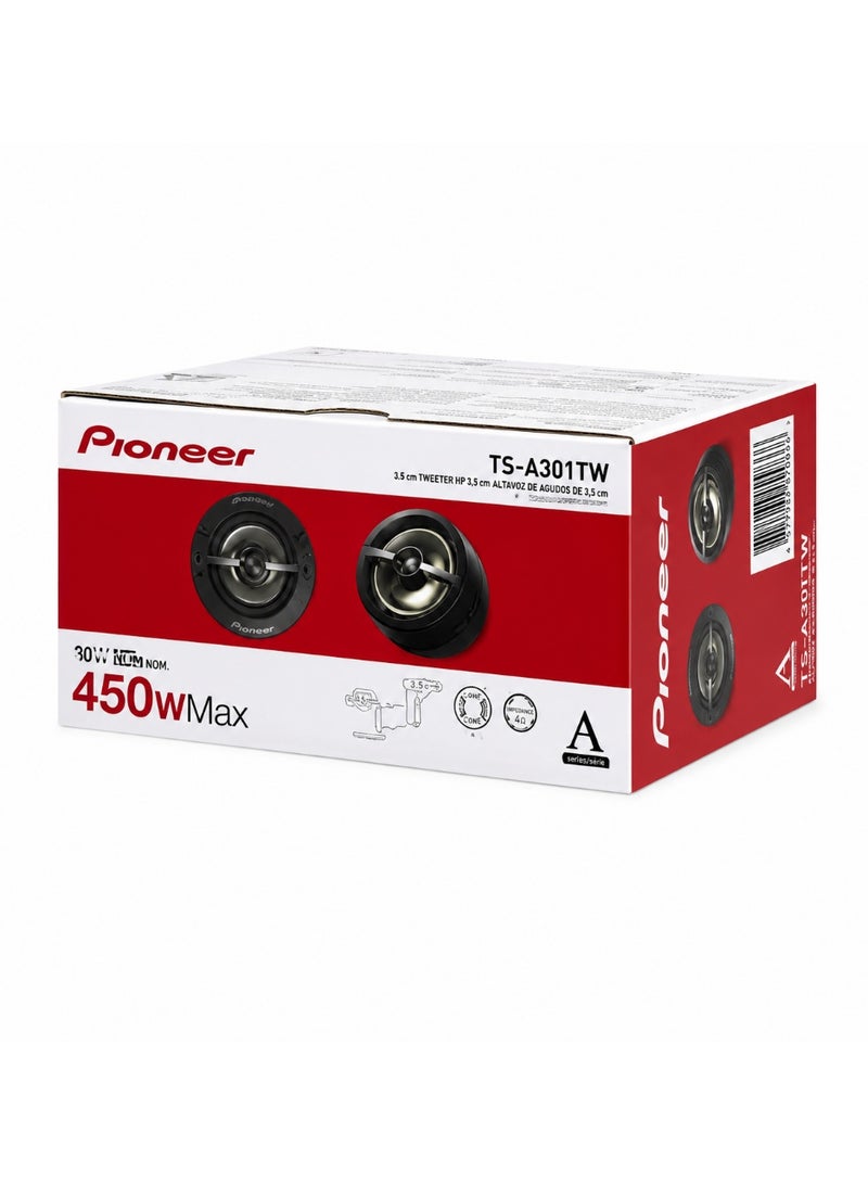 Pioneer TS-A301TW Car Tweeter 3.5cm – 450W Max – Pair W Tweeter (High Frequency Amplifier) ​​20mm - Class A Max Power 450W / Effective Power (RMS) 100W - Image 2
