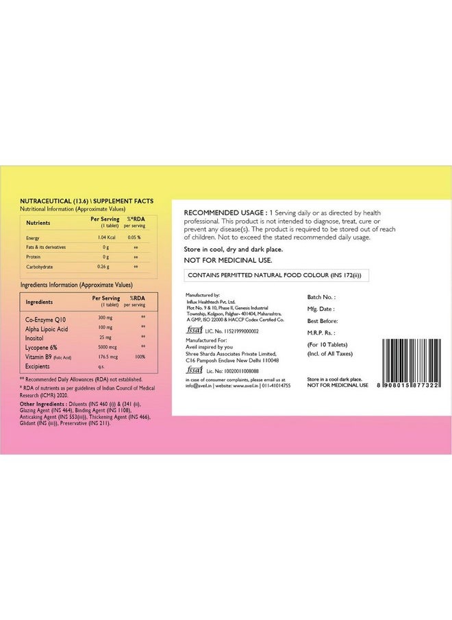 Coq-10 Plus 300 Mg Tablets With Alpha Lipoic Acid, Inositol, Lycopene 6% & Vitamin B9, 1X10 Tablets - pzsku/ZE6CEC637F67CCEFCBE9DZ/45/_/1728311138/36d59806-9b5d-4a26-a8ef-015d3b67724b