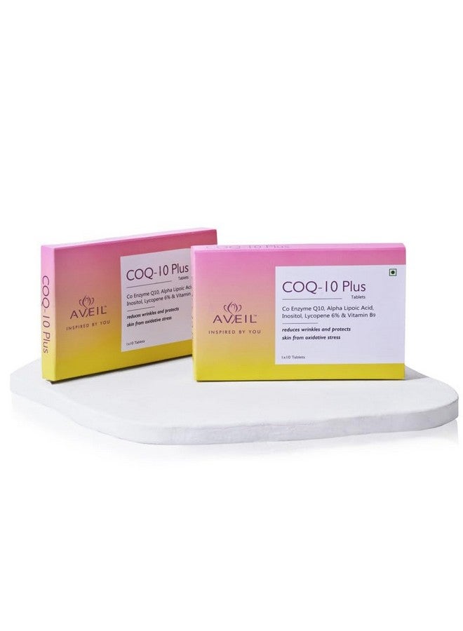 AVEIL Coq-10 Plus 300 Mg Tablets With Alpha Lipoic Acid, Inositol, Lycopene 6% & Vitamin B9, 1X10 Tablets - Image 2