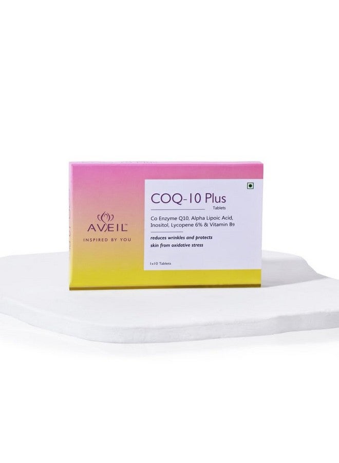 AVEIL Coq-10 Plus 300 Mg Tablets With Alpha Lipoic Acid, Inositol, Lycopene 6% & Vitamin B9, 1X10 Tablets - Image 1
