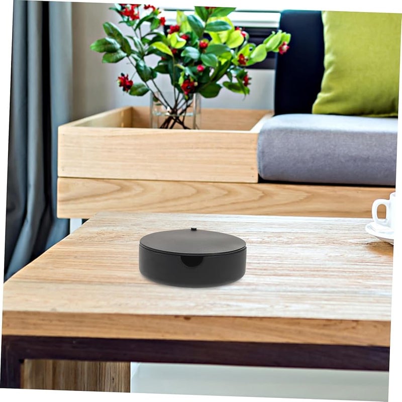 Silicone Lidded Ashtray Round Soot Storage Tray Portable for Indoor Outdoor Use - Image 3