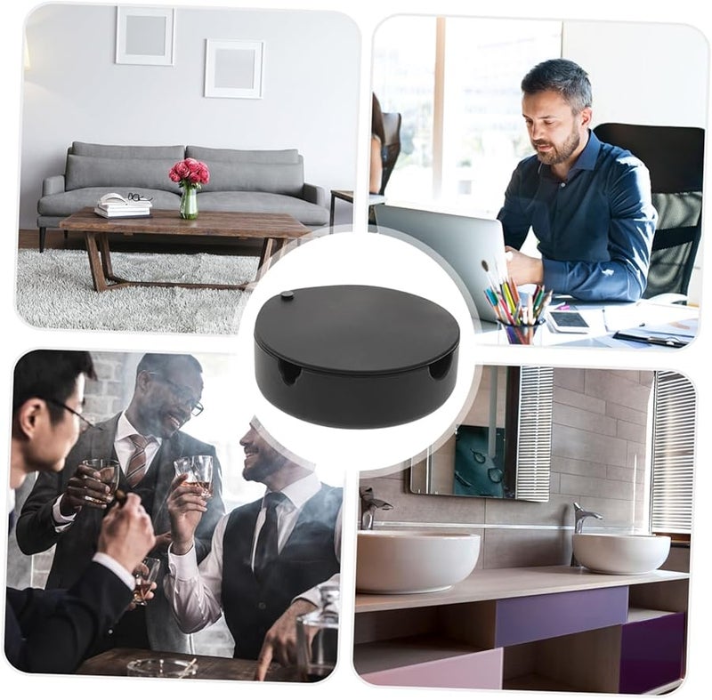 Silicone Lidded Ashtray Round Soot Storage Tray Portable for Indoor Outdoor Use - Image 4