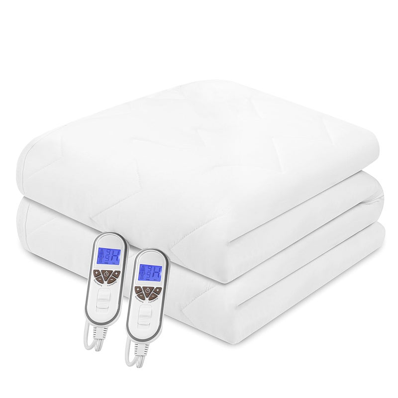 Bwarm Premium Multi-Zone Electric Heated Mattress Pad Queen Size, 60" x 80", Dual Controllers, 9 Heat Settings, 1-12 Hours Auto Off, Individual Body and Feet Settings, Machine Washable - Image 2