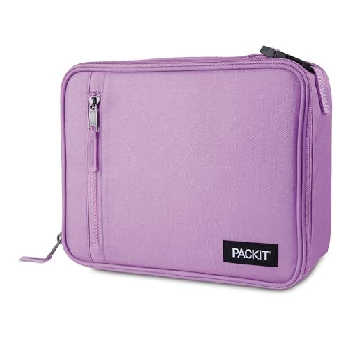 PackIt Freezable Classic Lunch Box, Lavender, Built with ECOFREEZE Technology, Fully Freezable, Collapsible, Reusable, With Zip Front Pocket and Buckle Handle, Designed for Fresh Lunch On the Go - Image 1