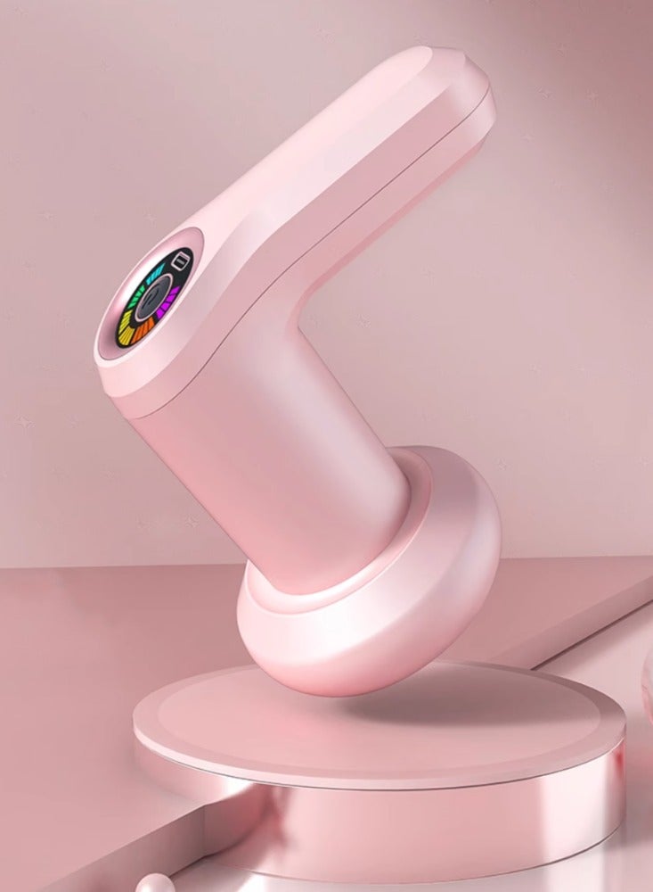 إسكدنيا جهاز تدليك كهربائي للعمود الفقري العنقي والخصر والظهر والساقين، جهاز تدليك محمول باليد، جهاز متعدد الوظائف لحرق الدهون في الجسم بالكامل، طراز منزلي بشحن لاسلكي، وردي خيالي - Image 1