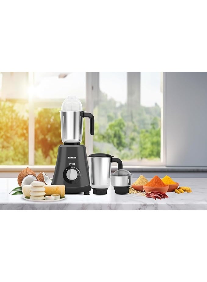 Havells Havells Hydro Neo 750W Mixer Grinder – 1.5 L Liquidizing Jar, 1.5 L Wet & Dry Jar, 0.4 L Chutney Jar – Grey, 2‑Year Warranty  - Image 4