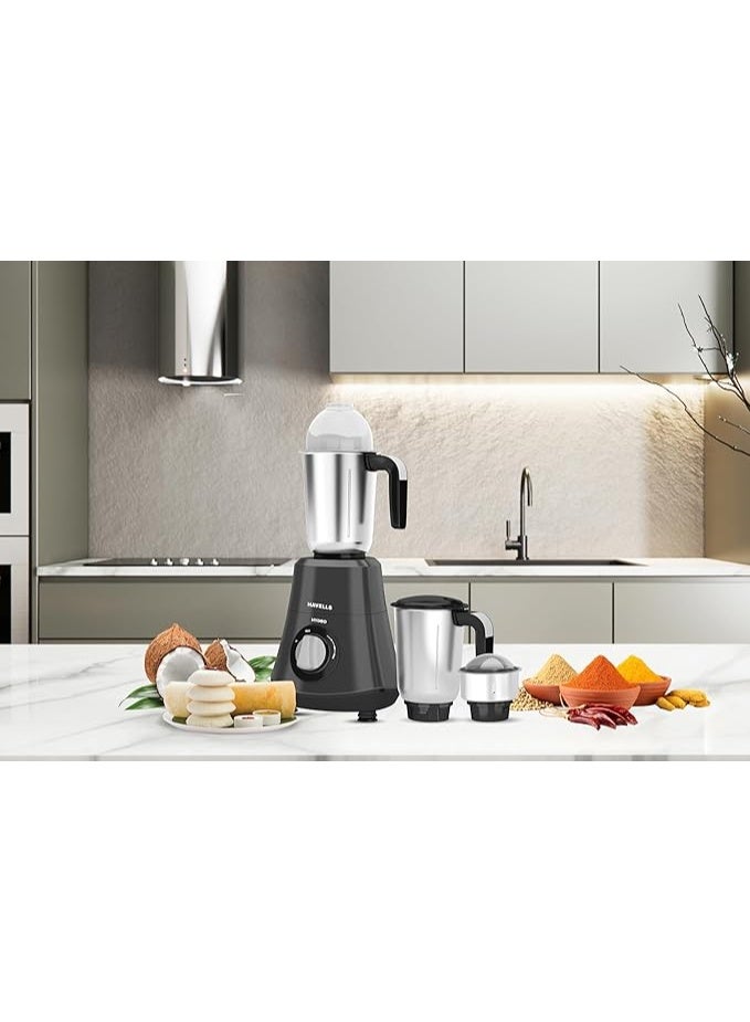 Havells Havells Hydro Neo 750W Mixer Grinder – 1.5 L Liquidizing Jar, 1.5 L Wet & Dry Jar, 0.4 L Chutney Jar – Grey, 2‑Year Warranty  - Image 3
