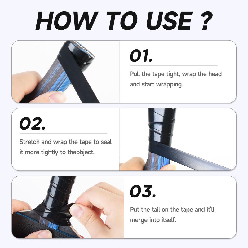 PHIXBEAR Baseball Bat Grip Tape, 1.1mm - Multi Sport Handle Tape for Golf Tennis Softball and Hockey, Enhanced Self-Fusing Silicone for Reliable Traction and Shock Absorption - Image 5