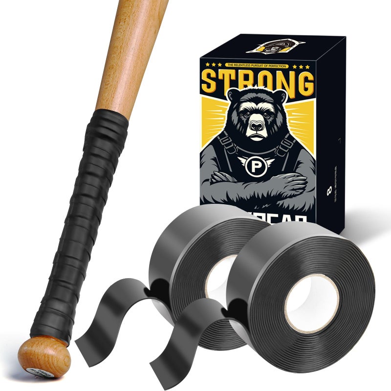 PHIXBEAR Baseball Bat Grip Tape, 1.1mm - Multi Sport Handle Tape for Golf Tennis Softball and Hockey, Enhanced Self-Fusing Silicone for Reliable Traction and Shock Absorption - Image 1