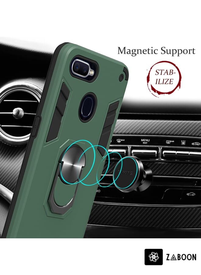 Zaboon Protective Case Cover For OPPO F9 & F9 Pro 2 in 1 Armour Series PC + TPU Protective Case with Ring Holder - Image 3