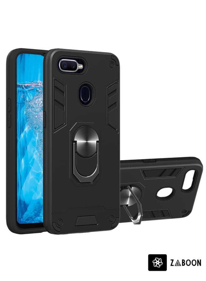 Zaboon Protective Case Cover For OPPO F9 & F9 Pro 2 in 1 Armour Series PC + TPU Protective Case with Ring Holder - Image 1