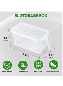 Reko 3pcs Refrigerator Organizer, Stackable Plastic Kitchen Food Storage Containers with Lids and Handle for Fruits and Vegetables, Freezer Safe Food Storage Boxes, Transparent  - Image 3