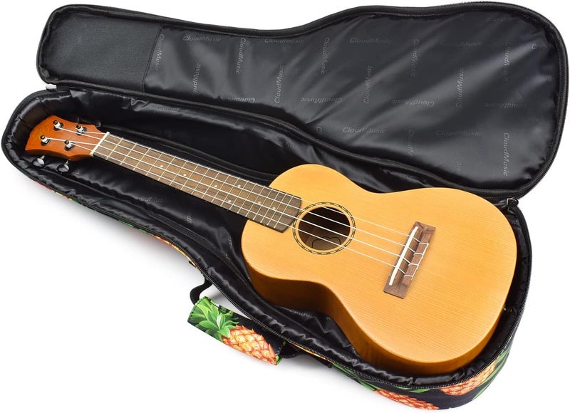 CLOUDMUSIC Ukulele Case Gig Bag Padded Backpack For Soprano 21" Inch(Soprano, Tropical Pineapple) - Image 5