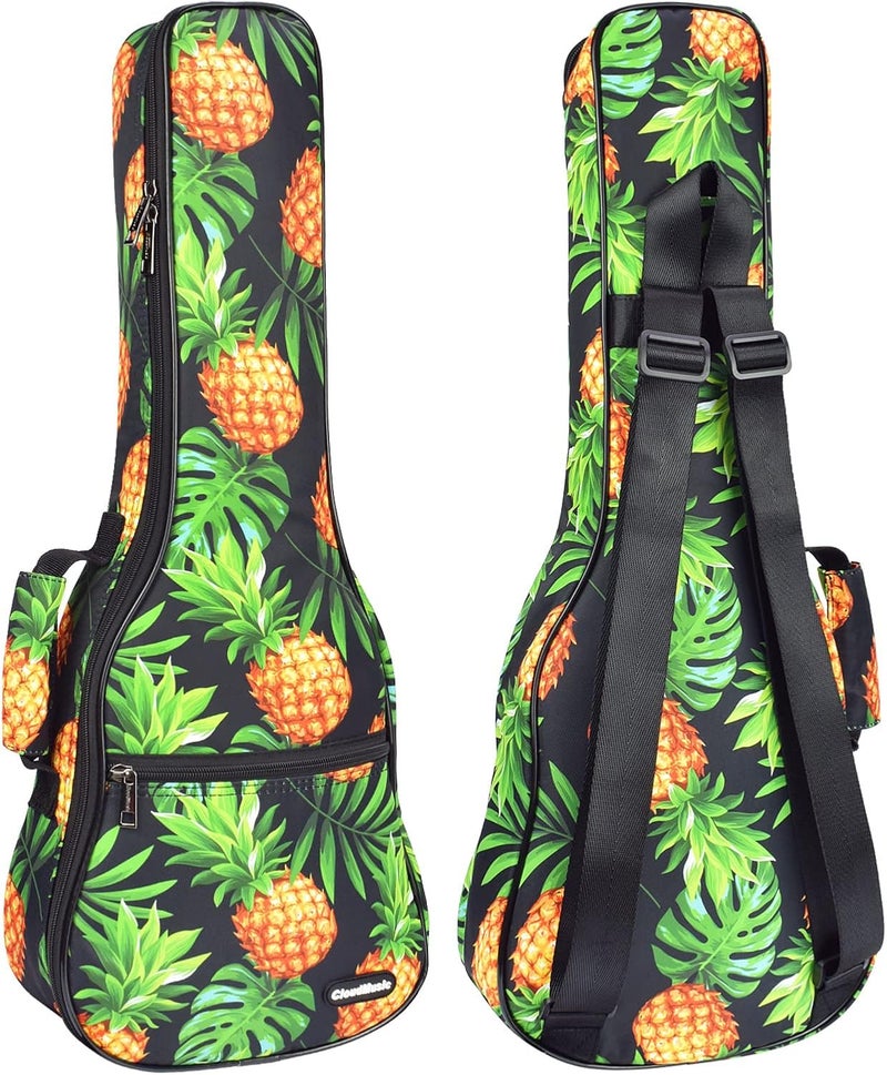 CLOUDMUSIC Ukulele Case Gig Bag Padded Backpack For Soprano 21" Inch(Soprano, Tropical Pineapple) - Image 1
