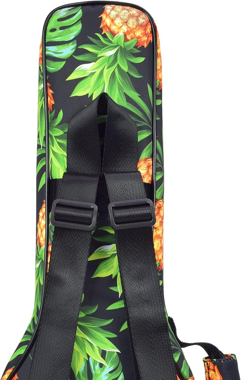CLOUDMUSIC Ukulele Case Gig Bag Padded Backpack For Soprano 21" Inch(Soprano, Tropical Pineapple) - Image 2