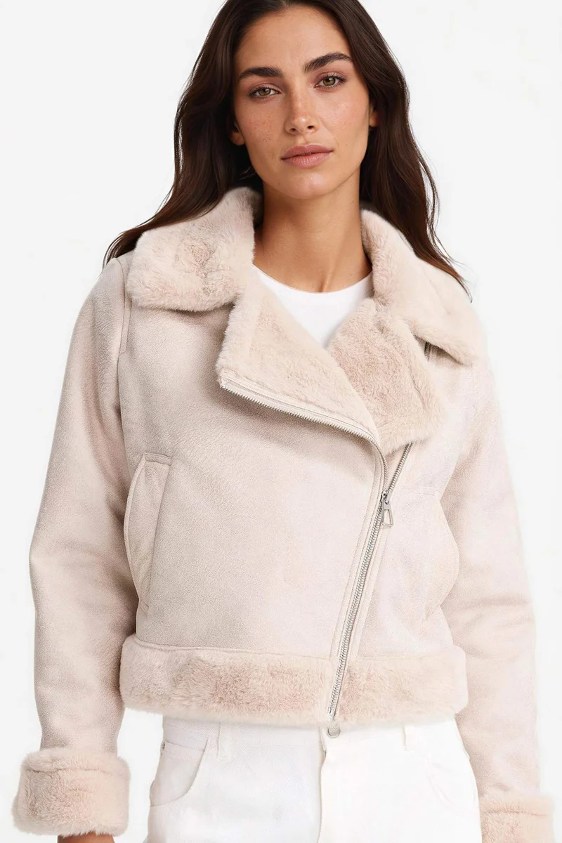 ديفاكتو Regular Fit Faux Fur Lined Coat