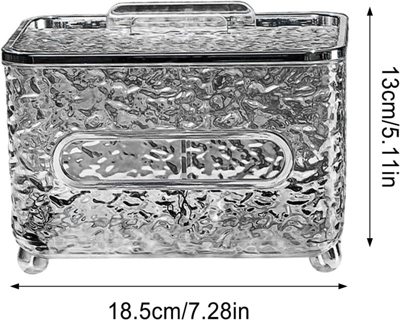 Waqif صندوق مناديل بتصميم جليدي من واقف، غطاء صندوق مناديل، حامل مناديل مكتبي، صندوق تخزين متعدد الوظائف إبداعي لطاولة القهوة في غرفة المعيشة، زينة للحفلات - Image 3