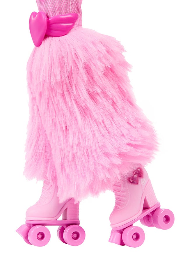 Barbie Dream Besties Doll and Accessories, Barbie “Brooklyn” Posable Roller Skating Fashion Doll with Dark Brown Hair, 9Music & Video Themed Pieces - Image 5
