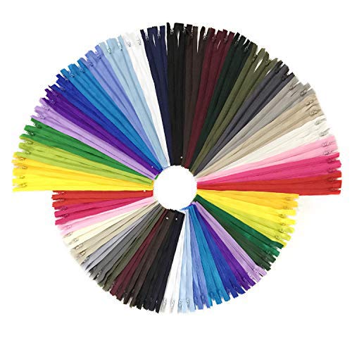 DOITEM 96 pcs 30cm12 Inch and 23cm9Inch Multicolor Nylon Coil Zippers for Sewing and Crafts 24 Colors