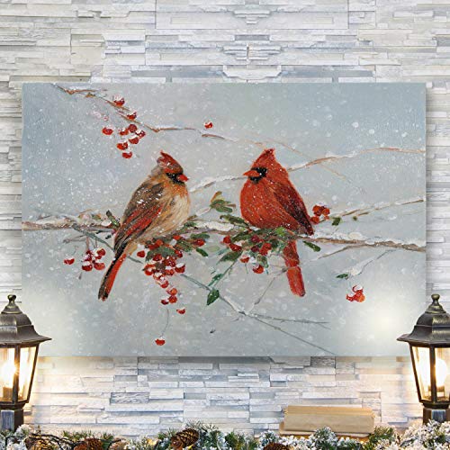 Renditions Gallery Wall Art Pictures & Prints Red Cardinals in Winter Birds Abstract Art Wall Hanging Canvas Prints for Bedroom Dining Living Room Office Home Kitchen Wall Decor - 12"X18" LT18 - Image 4