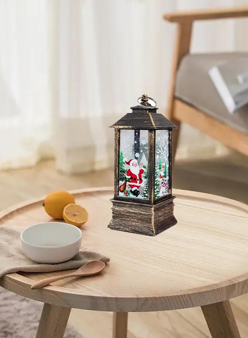 AUTOYSUR Christmas Lantern Christmas Decoration,Christmas Night Light Lamp,Fireplace Tabletop Lanterns Luminous Plastic Chandelier for Party Wedding Indoor Outdoor Patio,Battery Operated (Brown/Santa) - Image 5