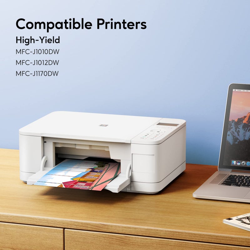 KOTANG خراطيش حبر KOTANG LC401XL بديل لطابعة Brother LC401XL تعمل مع طابعات MFC-J1170DW J1010DW J1012DW (أسود، أزرق، أرجواني، أصفر، 4 عبوات) - Image 2