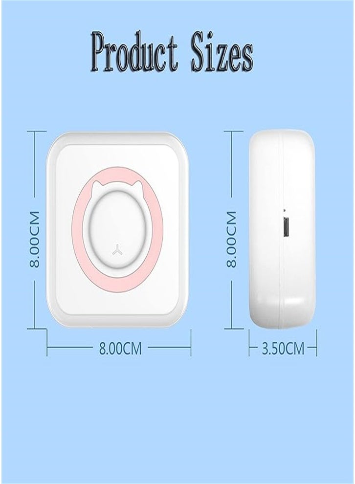 The upgraded version includes 13 rolls of paper, a thermal label printer, a portable mini photo printer, and a rechargeable Bluetooth inkless printer (pink) for Android and iOS smartphones. - Image 5